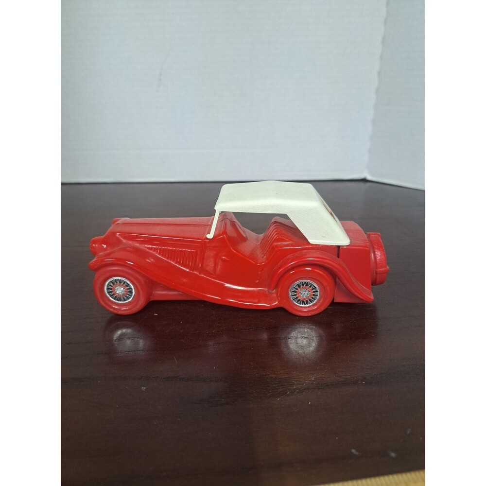Vintage Red 1936 MG Car Glass Avon Bottle